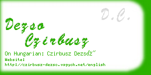 dezso czirbusz business card